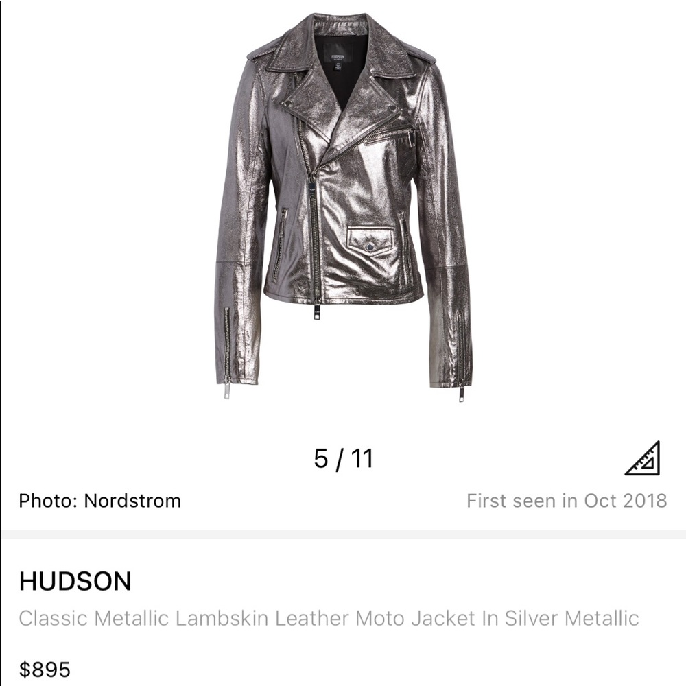 Hudson metallic leather moto jacket